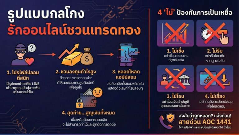 เปิดกลโกง “รักออนไลน์ ชวนเทรดทอง” ที่คุณต้องรู้ทัน